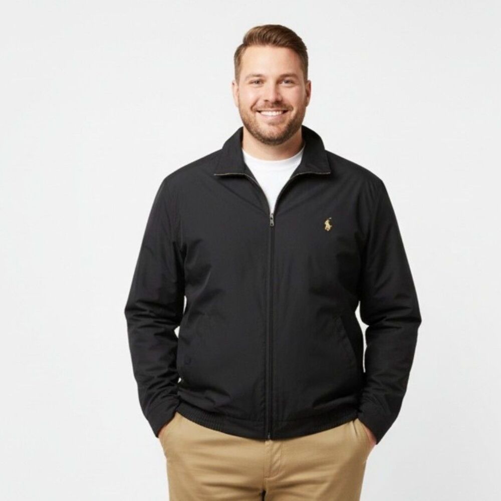 Ralph Lauren Polo Men's Black Zip Up Long Sleeve Jacket 2X